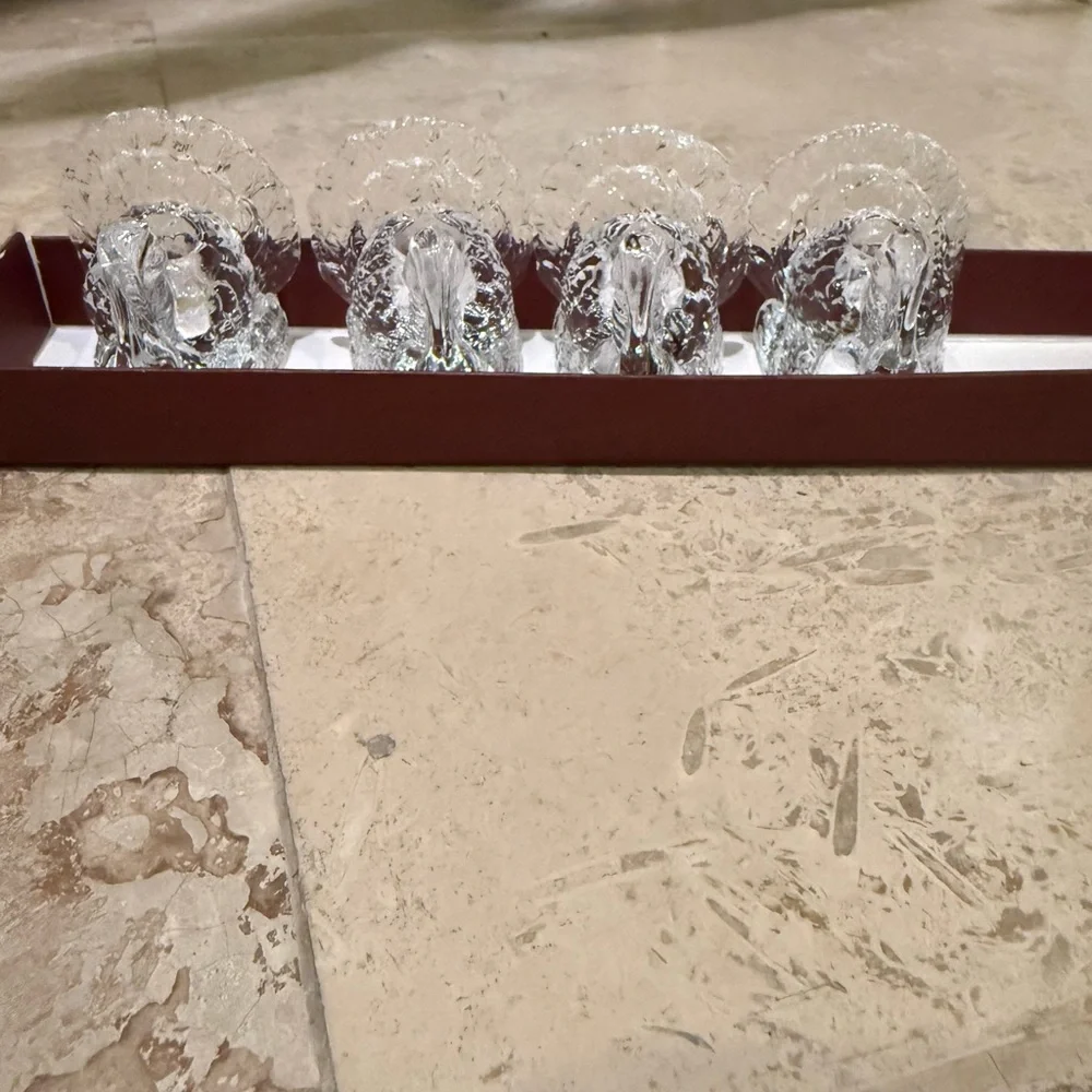 Williams Sonoma Candle Holders Set 4 Thanksgiving Turkey Fall